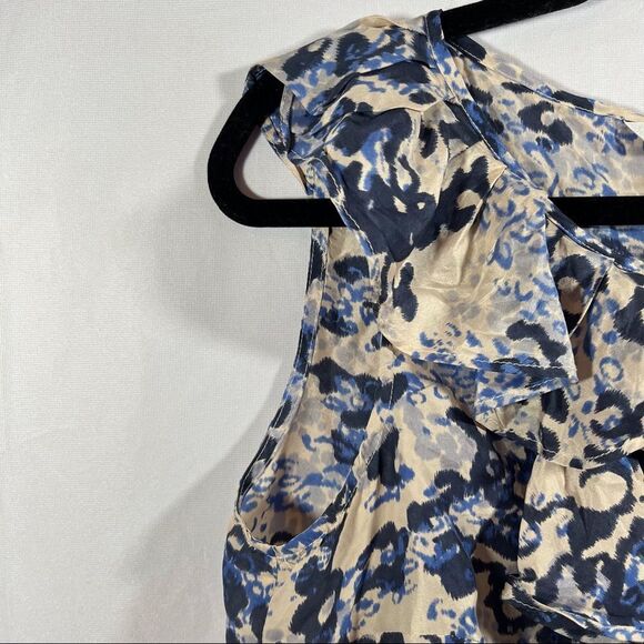 Cabi silk sleeveless cascading ruffle top - Picture 9 of 16